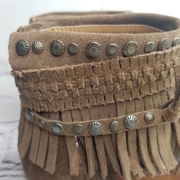 Naughty Monkey Hidden Treasure brown suede studded gladiator sandals - Picture 10 of 12